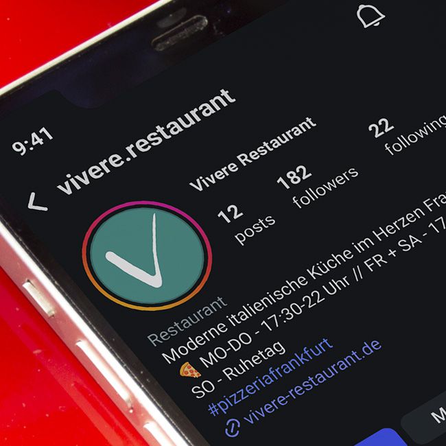 Vivere Restaurant Instagram Social Media Marketing
